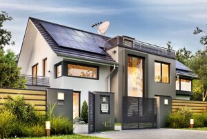a beautiful home with solar panels installed on the roof